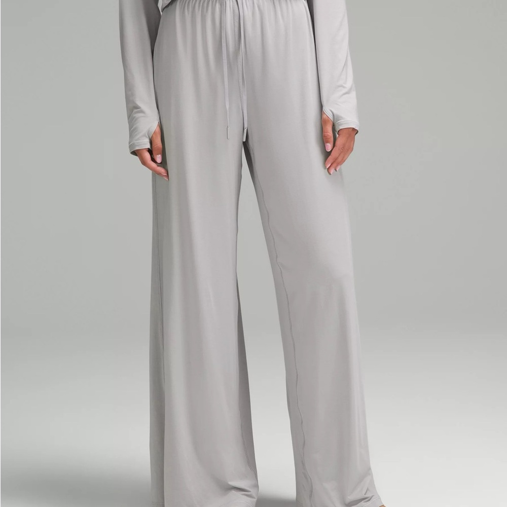 lululemon athletica Wide-Leg Drawstring Pants in Light Gray